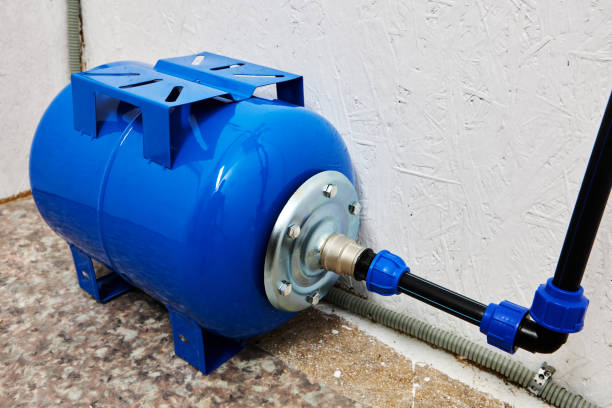 istock Water storage pressure tank is diaphragm tank for water supply operates on principle of reverse osmosis. 2125479230