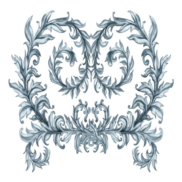 istock Monochrome gray abstract floral watercolor pattern with branches and leaves for stylish vintage floral designs, templates, banners, stickers, tattoos, backgrounds, textiles, fabrics, scrapbook, label 2125530655