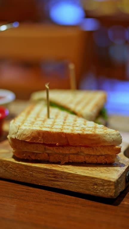 Club Sandwich On The Table In A Pub