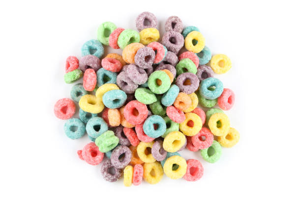 istock Colorful corn rings isolated on white background 2125645363
