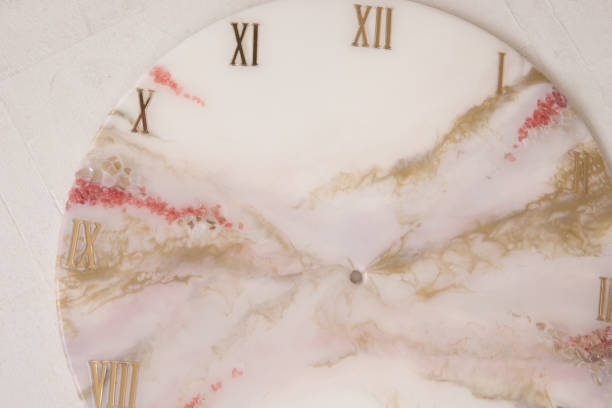 istock Handmade interior clocks made of epoxy resin. An interior item. 2125708661