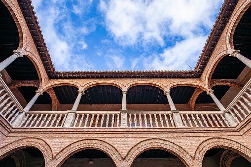 Renaissance cloister of the Juan Jedler palace house or Palacio Fucares in Almagro, Ciudad Real, Castilla La Mancha, Spain