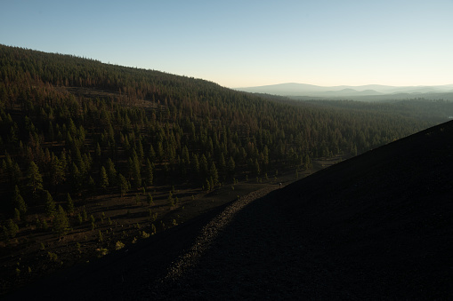 Morning Sun Begins To Light The Trail Up Cinder Cone in Lassen Volcanic