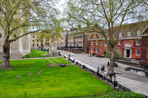 London, UK - April 2018: Tower of London courtyard