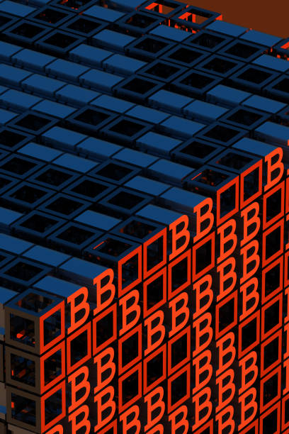 Abstract futuristic concept of Bitcoin mining and artificial intelligence. 3d rendering illustration