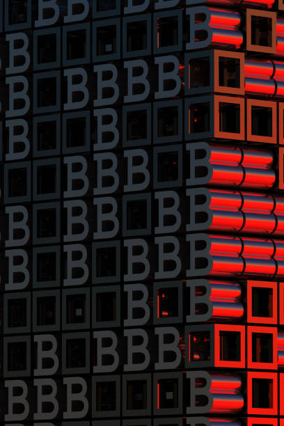 Abstract futuristic concept of Bitcoin mining and artificial intelligence. 3d rendering illustration