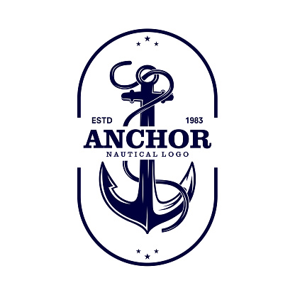 vintage logo anchor vector template illustration