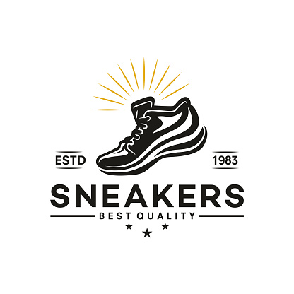 sneakers logo vector illustration design