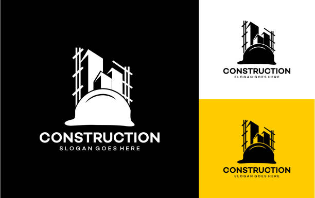 Construction logo template, suitable for construction company brand, vector format and easy to edit - Vector