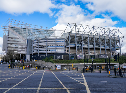 18th March 2024: St James' Park football stadium in the city centre of Newcastle Upon Tyne.  It is the home stadium of Newcastle United's football team.  It has a seating capacity for 52,350 and is the 8th largest football stadium in England.