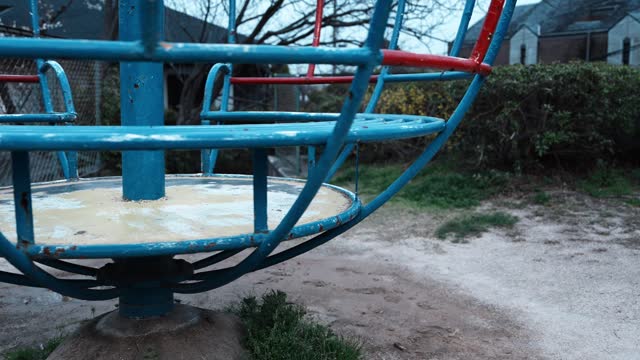 Rotating playground equipment in the park　Slow motion