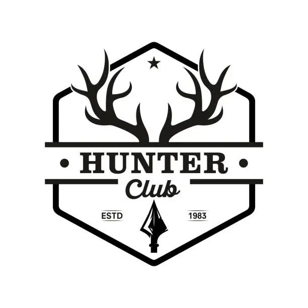 Vector illustration of Vector of hunting club labels, badges and design elements - Vector