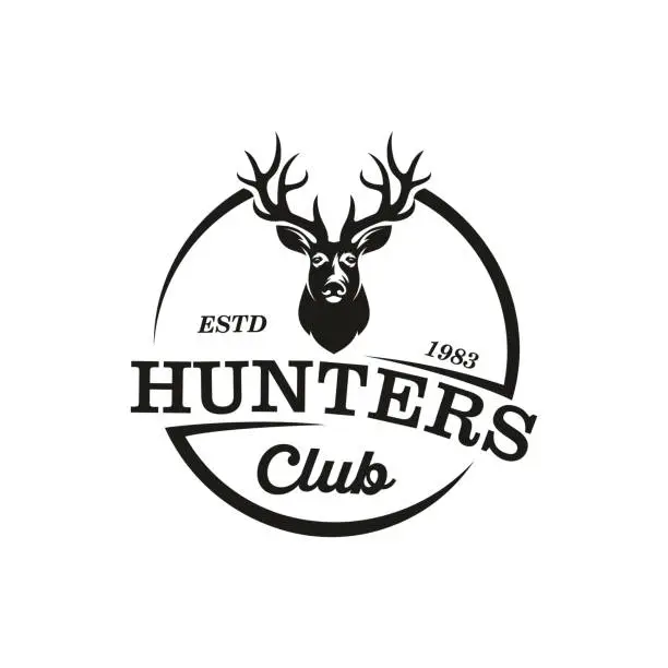 Vector illustration of Vector of hunting club labels, badges and design elements - Vector