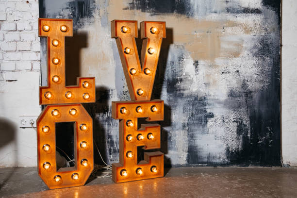 istock Illuminated 'Love' Marquee Letters Decoration 2126160019