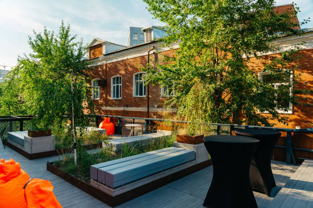 Urban Rooftop Terrace with Modern Design