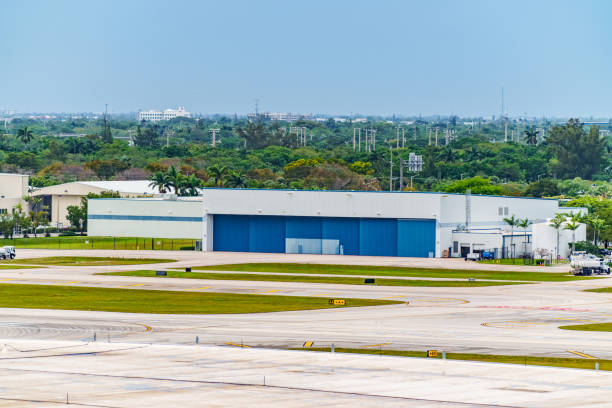 istock Private jet hangars at airport logos removed 2126227292
