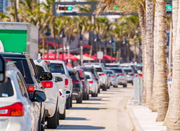 Traffic on Fort Lauderdale Beach Spring Break holiday