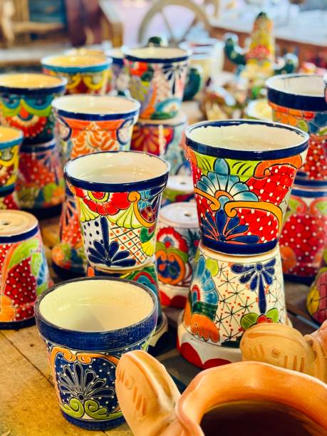istock Talavera Mexican pottery colorful pots on display 2126232991