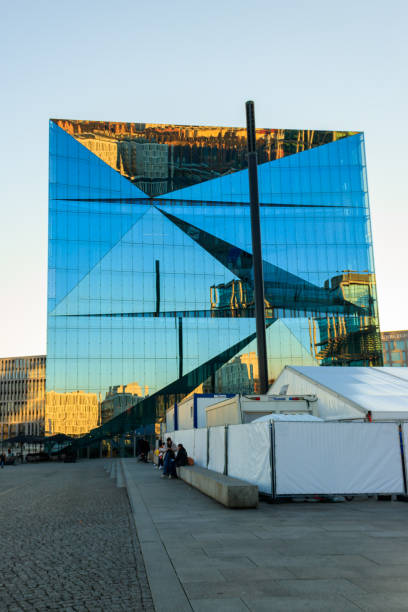 Berlin, Germany - March 22, 2022: Modern and architectural Cube Berlin office building at main railway station (Hauptbahnhof), Germany