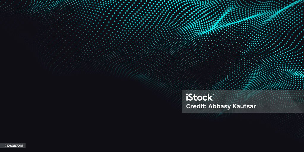 Particle Pattern Vector Flowing Particles Dots Wave Pattern Curve Halftone Shape Isolated On ...