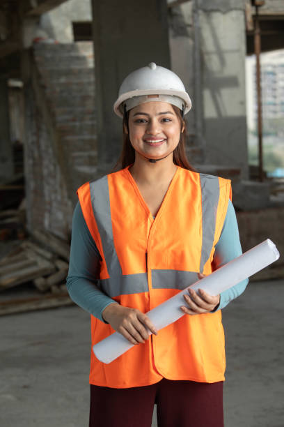 istock Positive female architect at site 2126460702