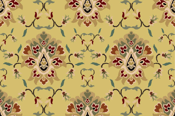 istock Ikat tribal Indian seamless pattern. Ethnic Aztec fabric carpet mandala ornament native boho chevron textile.Geometric African American oriental traditional vector illustrations. Embroidery style. 2126603168