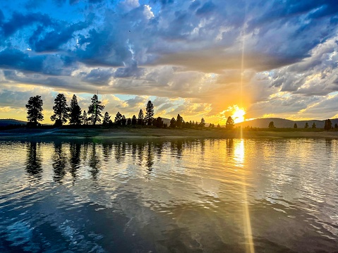 Evening Light - Bright Sun - Prosser Creek Reservoir - Tahoe National Forest - Nevada County, CA - Dramatic Sky - August