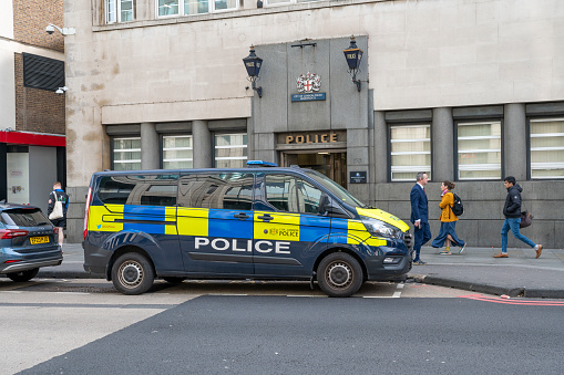London, UK - March 21, 2024 : Metropolitan police car in London street.