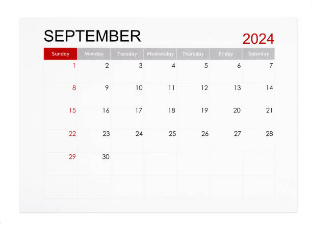 istock The September 2024 monthly calendar page isolated on white background, Saved clipping path. 2126757069
