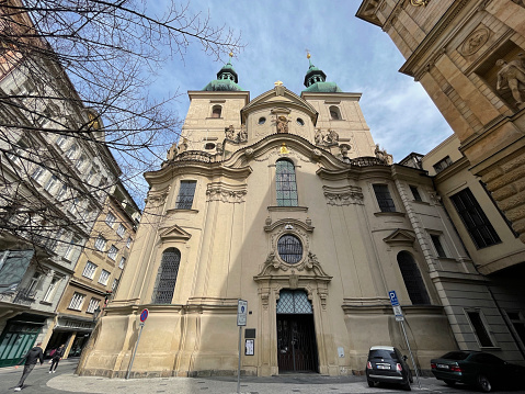 Prague, Czech Republic - March 27, 2024: Church of St. Havel (Czech: Kostel svatého Havla).