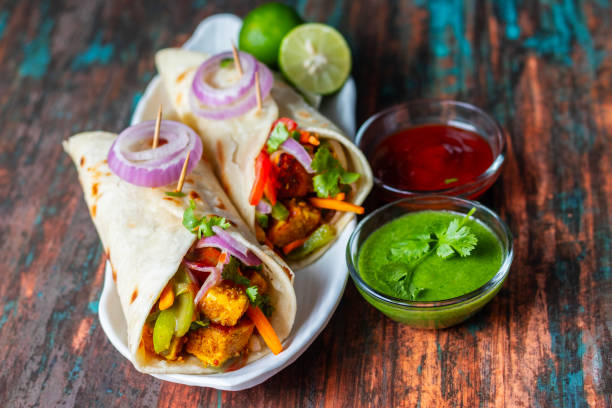 istock selective focus of Indian food 