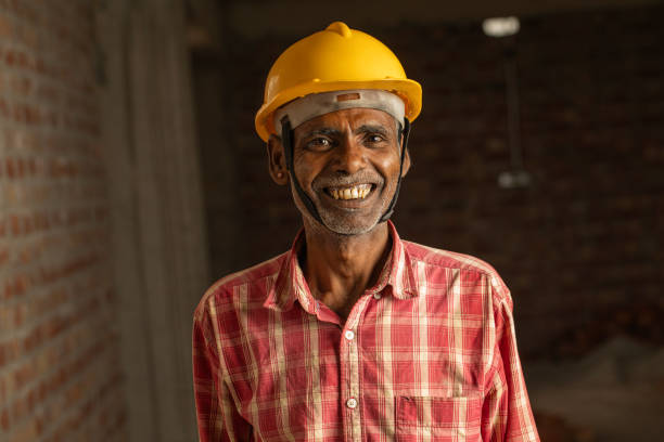 istock Portrait of senior worker in construction building 2126817584