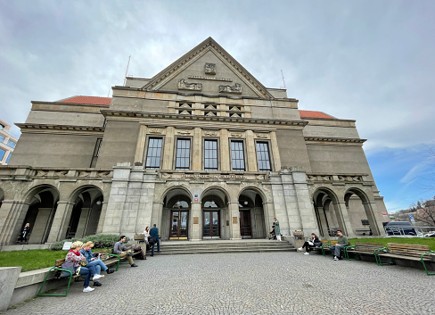 Prague, Czech Republic - March 27, 2024: Building of Faculty of Law of the Charles University.