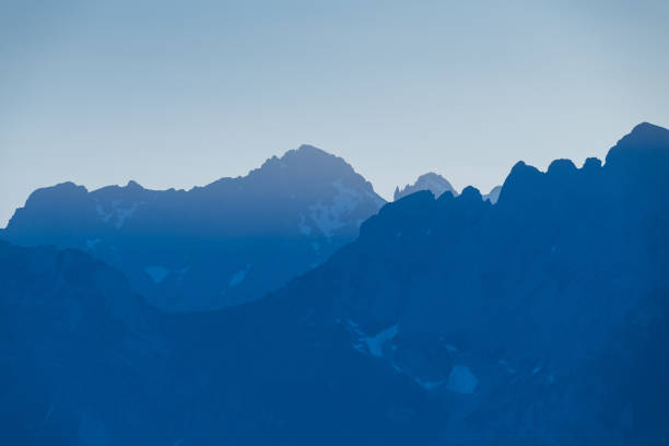 View from Zugspitze, highest mountain in Bavaria in Germany