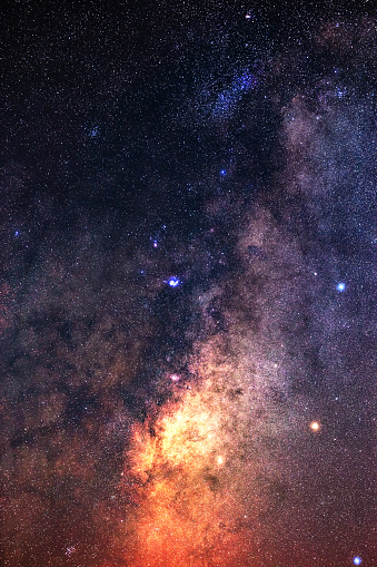 Milky Way colorful starry skies