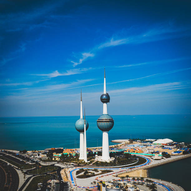 istock Kuwait Towers with blue sky and clouds, Kuwait City 2127126498