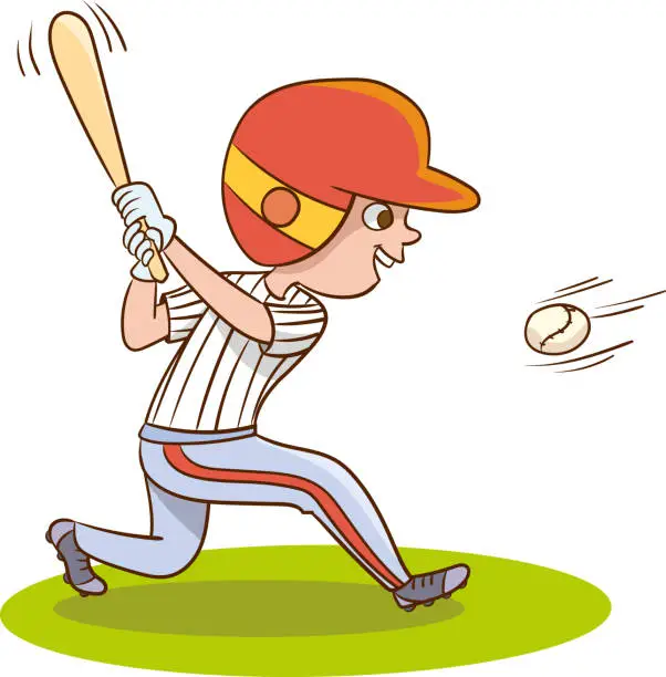 Vector illustration of Vector illustration of a Baseball Player boy
