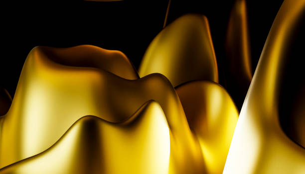 istock front view of a group of golden waves from a 3d rendered image with yellow background 2127181950