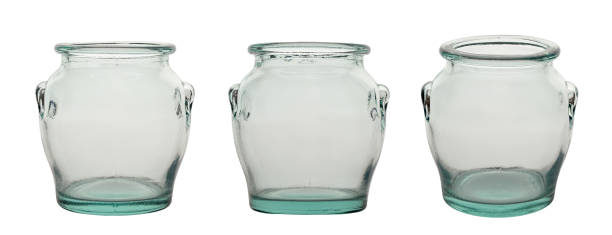 istock Collection of empty glass kitchen jars for bulk food storage isolated on white background. File contains clipping path. 2127238942
