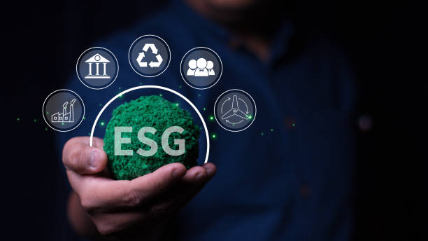 istock Businessman holding globe with ESG icon green earth concept 2127283270