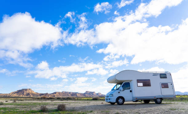istock Motorhome traveling through a desert 2127291324