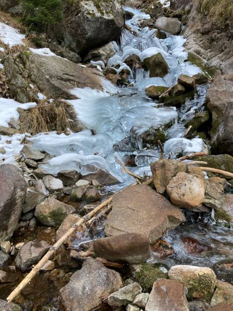 istock mountain river frozen stream rocks water wildlife ice snow 2127351461