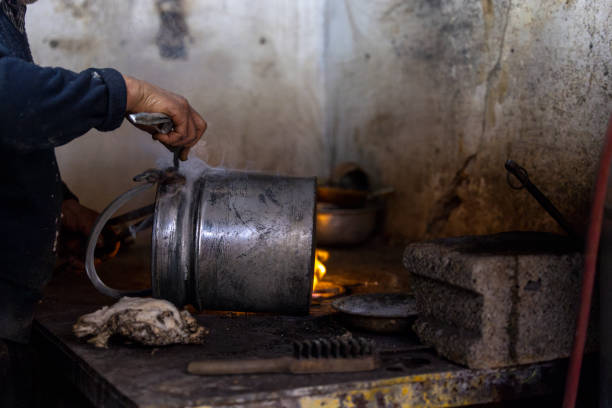 The process of heating copper items with a flame