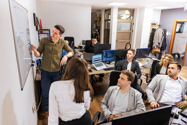 istock Group of software developers during team building, making new business ideas 2127494478