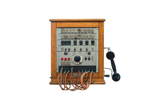 Telephone switchboard isolated on white background