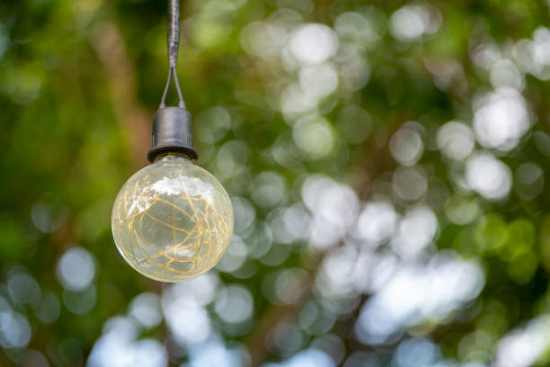istock Lights and lanterns on greeen bokeh back ground 2127547089