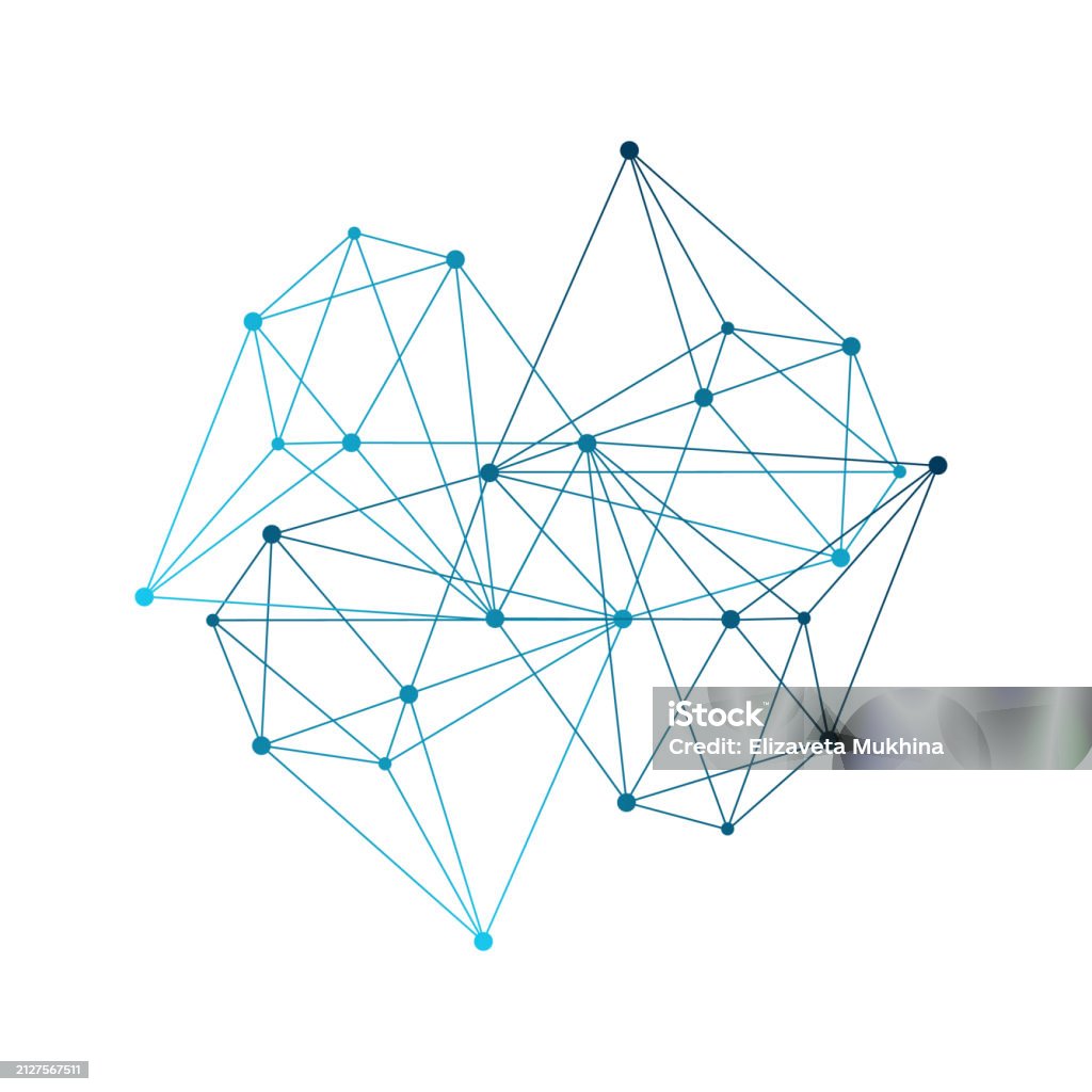 Abstract Low Poly Vector Blue Gradient Network Pattern Illustration For ...