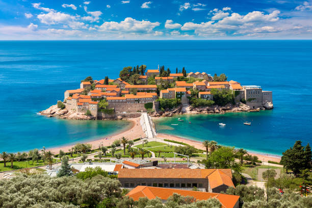 istock View at Sveti Stefan island in Budva 2127574271