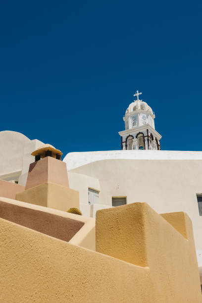 istock Greek architecture: white building and church 2127597057