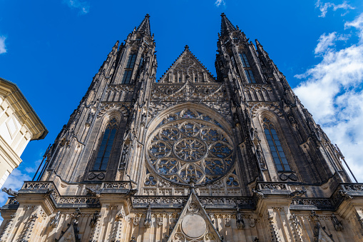 Saint Vitus Cathedral towers skyward, a marvel of Gothic splendor in Prague